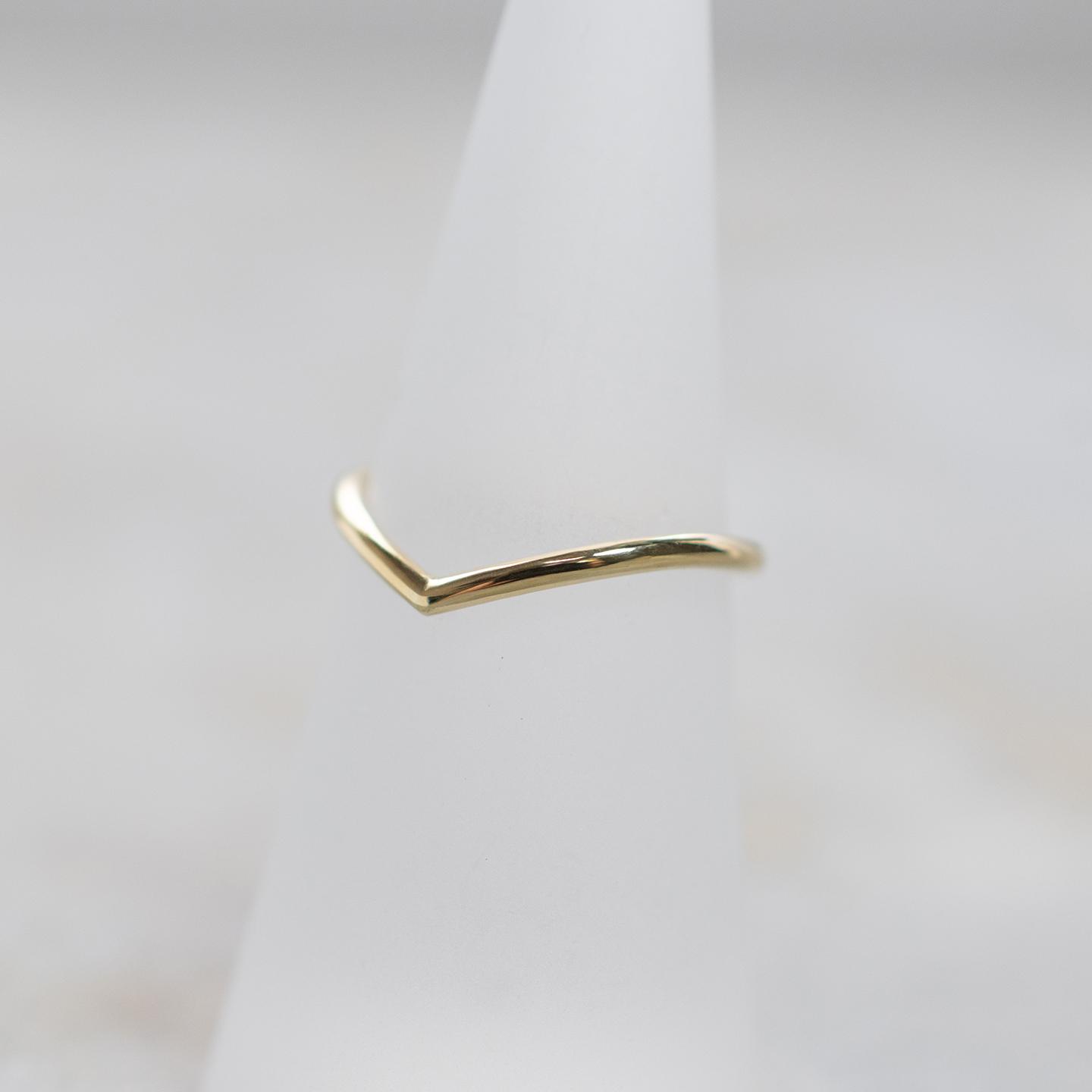 真鍮Vカーブラインプレーンリング 1.5mm幅 鏡面｜FA-1184 | 4枚目