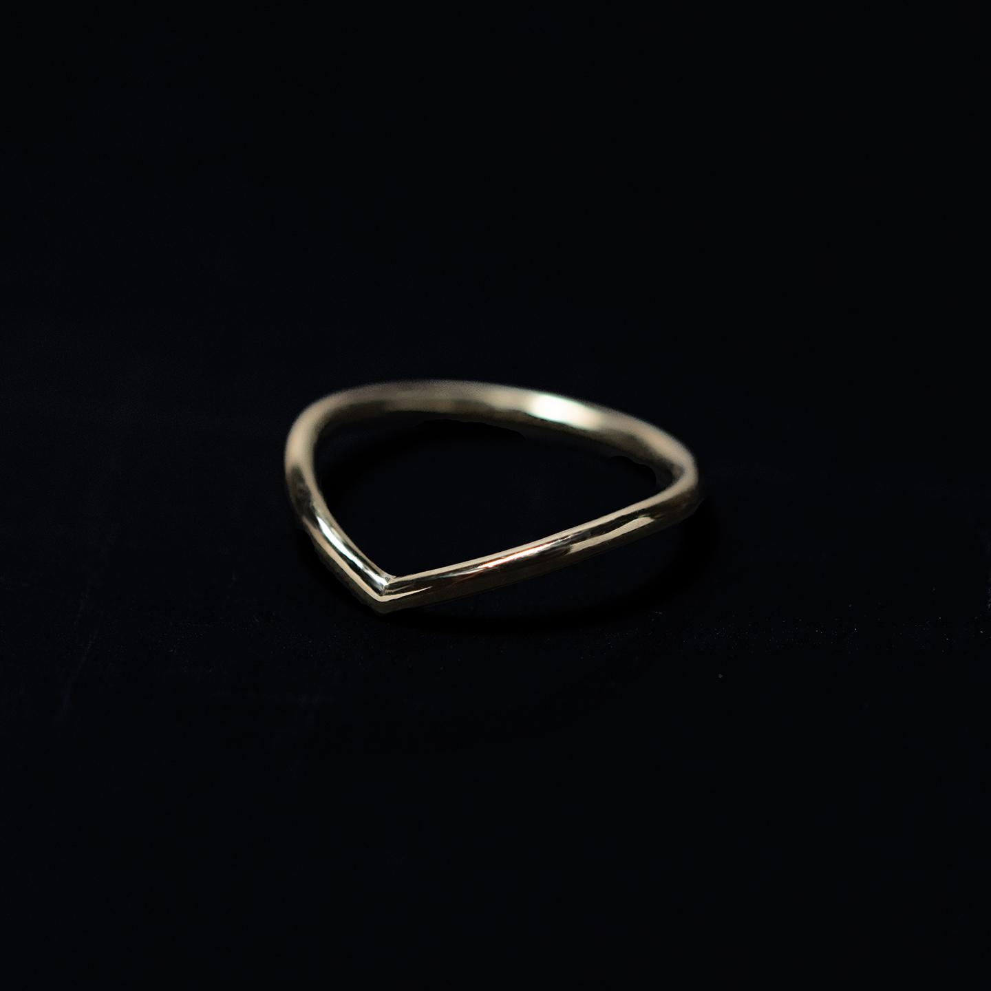 真鍮Vカーブラインプレーンリング 1.5mm幅 鏡面｜FA-1184 | 6枚目