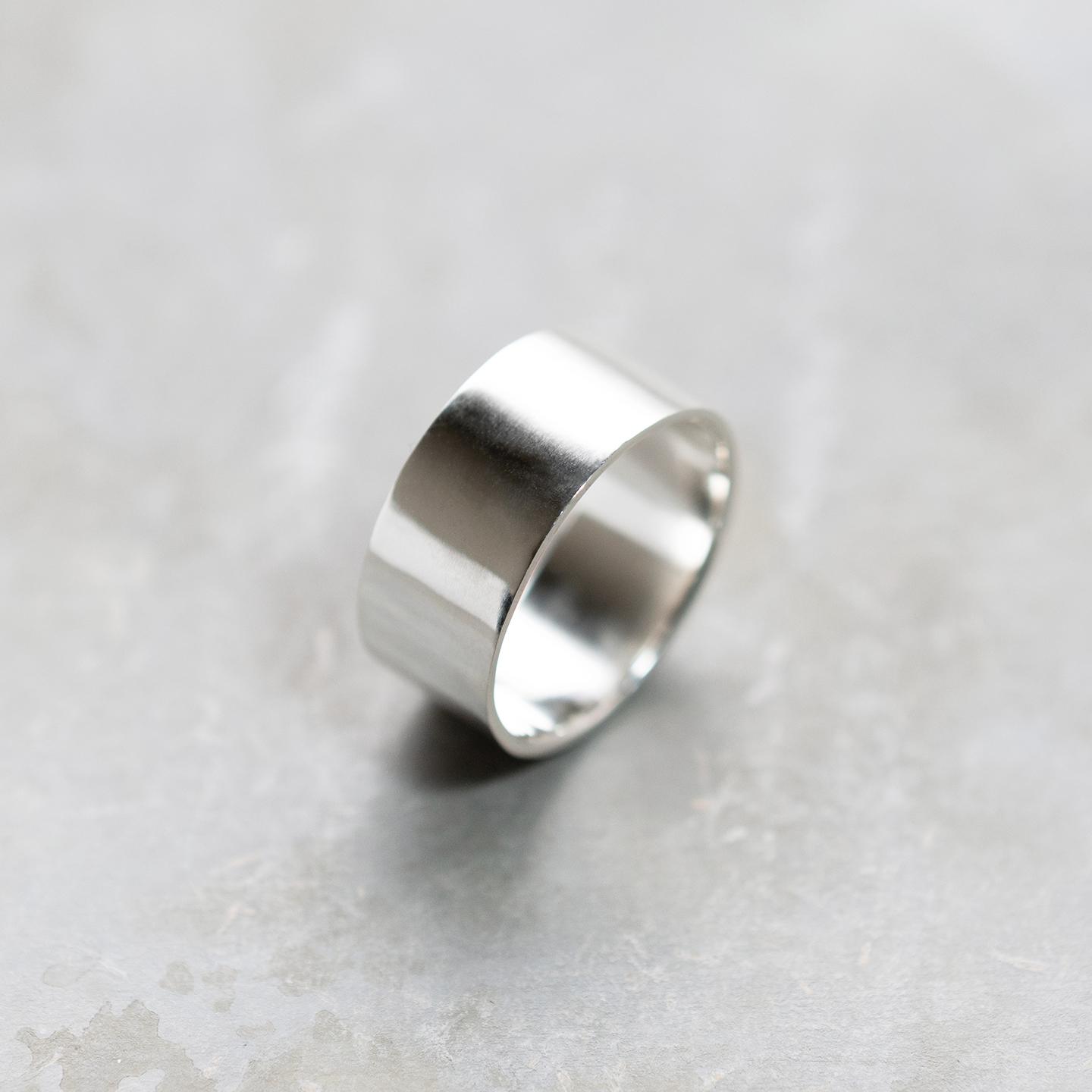 シルバーフラットリング 8.0mm幅 鏡面｜FA-11861枚目の画像