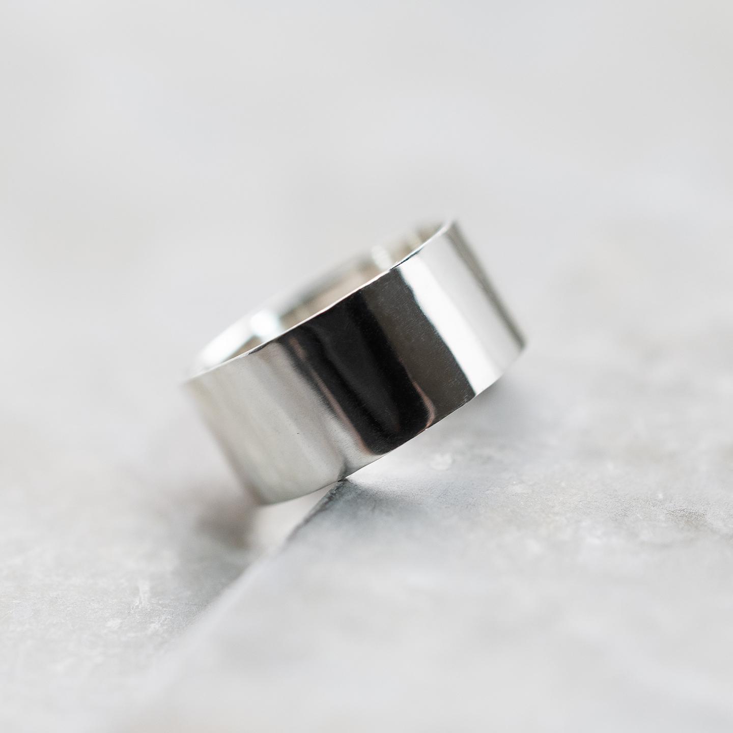 シルバーフラットリング 8.0mm幅 鏡面｜FA-1186 | 4枚目