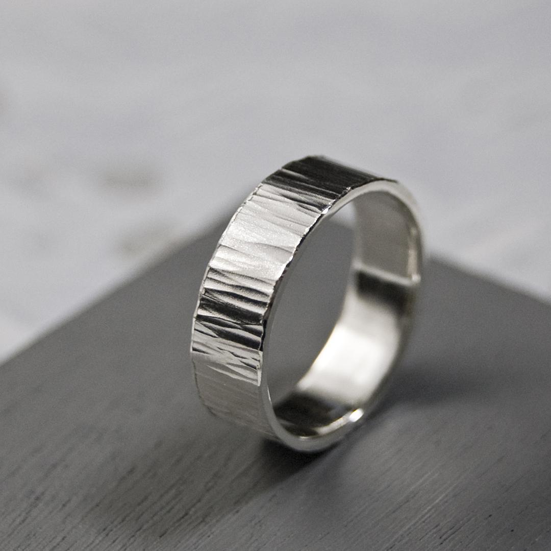 縦槌目 シルバーフラットリング 6.0mm幅 VERTICAL｜SILVER RING｜659