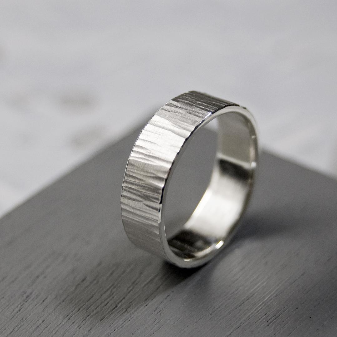 つや消し縦槌目 シルバーフラットリング 6.0mm幅 MATTE VERTICAL｜SILVER RING｜660