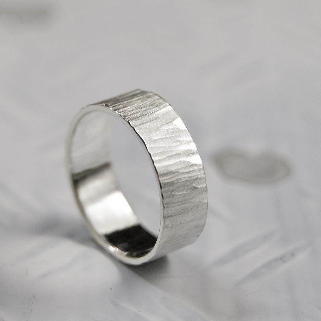 つや消し縦槌目 シルバーフラットリング 7.0mm幅 MATTE VERTICAL｜SILVER RING｜662