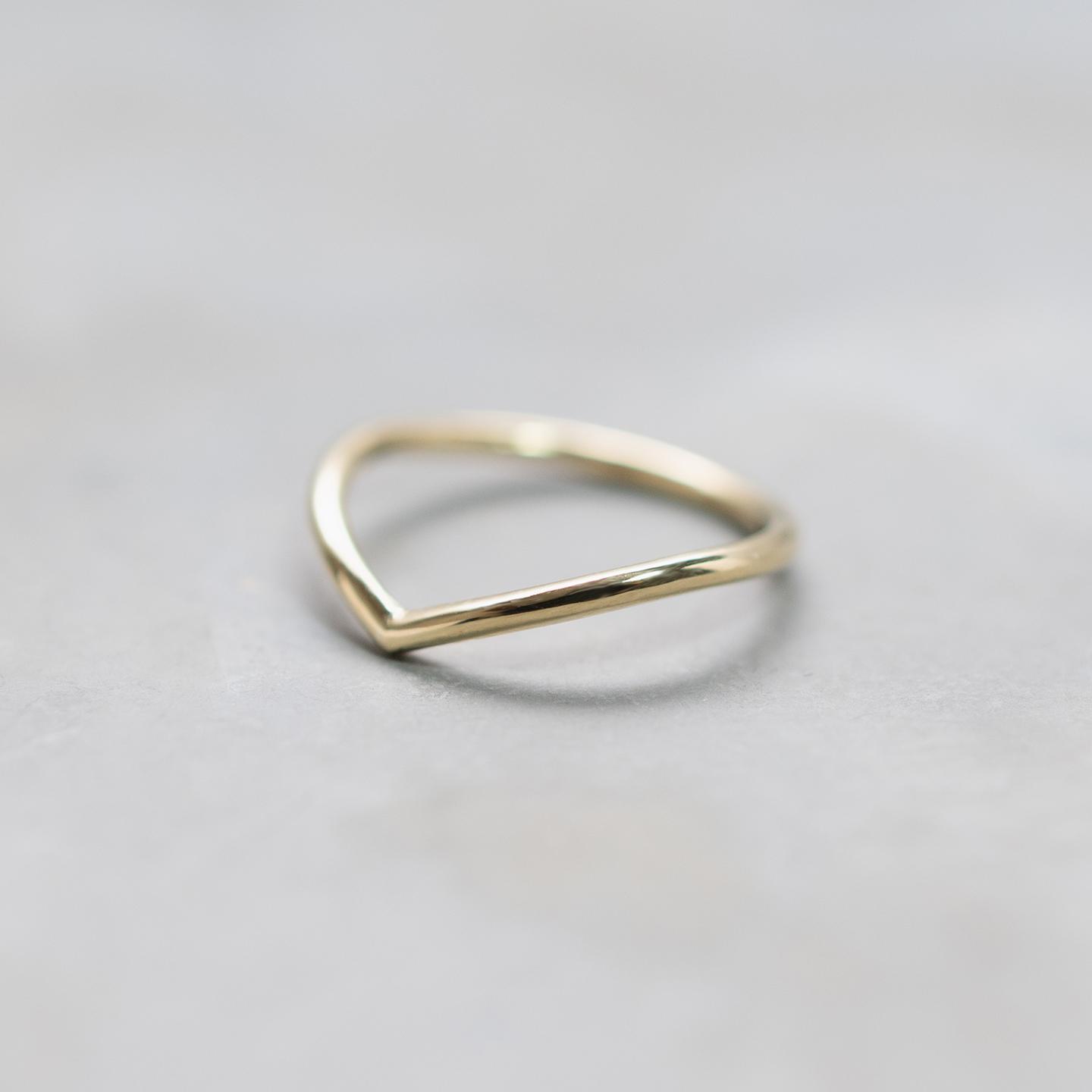 真鍮Vカーブラインプレーンリング 1.5mm幅 鏡面|FA-11841枚目の画像