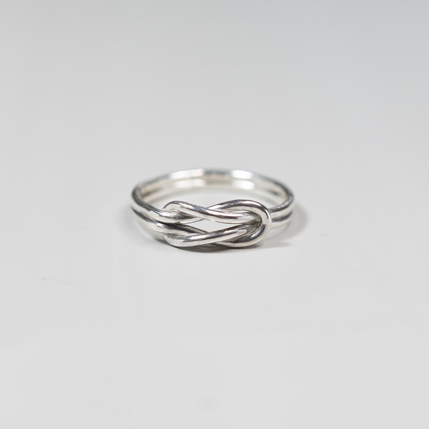 シルバーダブルノットプレーンリング 1.2mm×2 鏡面|FA-11581枚目の画像